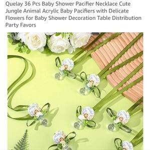 Jungle Animal Baby Shower Pacifier Favors - Green